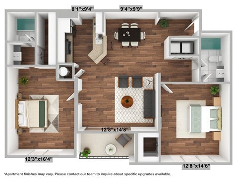 2 bedroom 1160 sqft